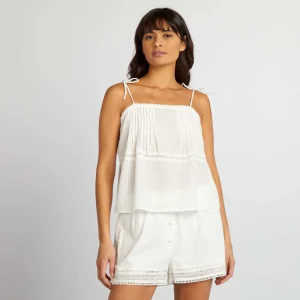 Ensemble pyjama débardeur + short - 2 pièces blanc