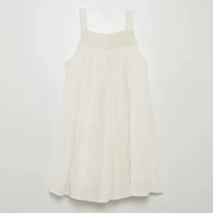 Robe fluide en crêpe blanc