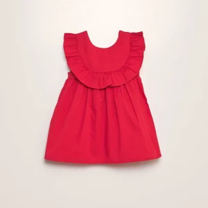 Robe sans manches avec volants Rouge