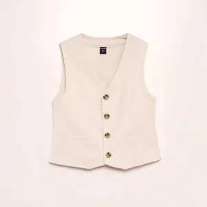 Gilet de costume en coton Beige