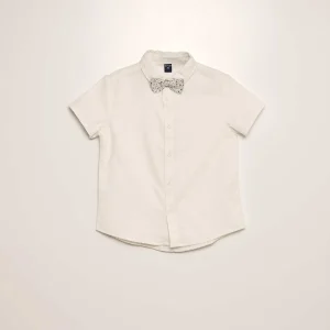 Chemise à nœud papillon blanc
