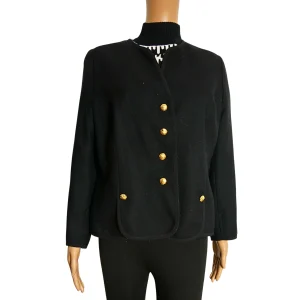 Blazer noir vintage des années 80 pour femme