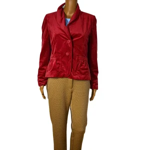 Blazer rouge en velours Quiosque pour femme