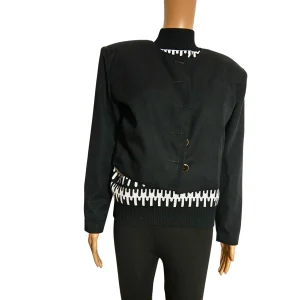 Blazer vintage noir des année 90 pour femme