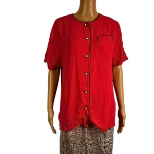 Blouse vintage boutonnée des années 90 pour femme