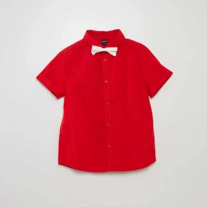 Chemise en popeline + noeud papillon Rouge