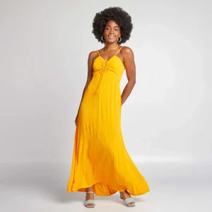 Robe longue fleurie JAUNE