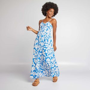 Robe longue fleurie BLEU