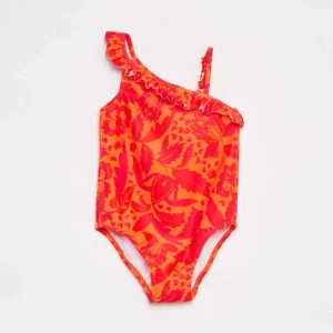 Maillot de bain asymétrique avec imprimé - 1 pièce ORANGE