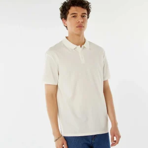 Polo basique en coton BLANC