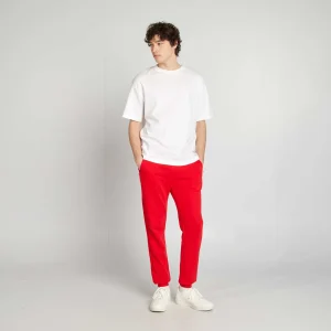 Jogging uni en molleton fin ROUGE