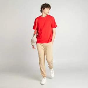 Jogging uni en molleton fin BEIGE