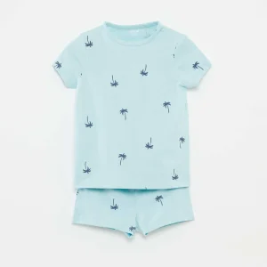 Pyjama court t-shirt + short - 2 pièces BLEU
