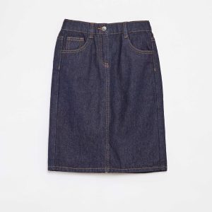 Jupe courte en denim BLEU