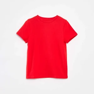 T-shirt uni à manches courtes ROUGE