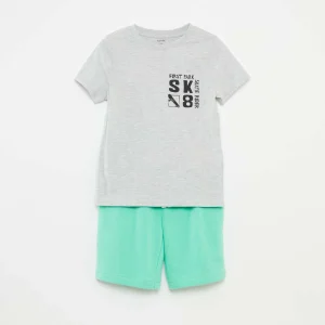 Ensemble t-shirt à manches courtes + short - 2 pièces BLANC