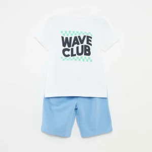 Ensemble t-shirt à manches courtes + short - 2 pièces BLANC