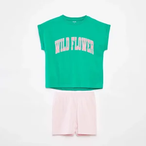 Ensemble t-shirt + short - 2 pièces BLANC