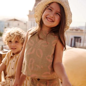 Blouse sans manches avec nœuds KAKI