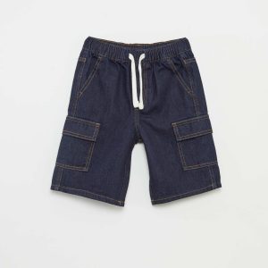 Bermuda en denim avec poches BLEU