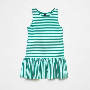 Robe sans manches avec volants VERT