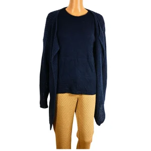 Cardigan bleu long de seconde main femme C&A