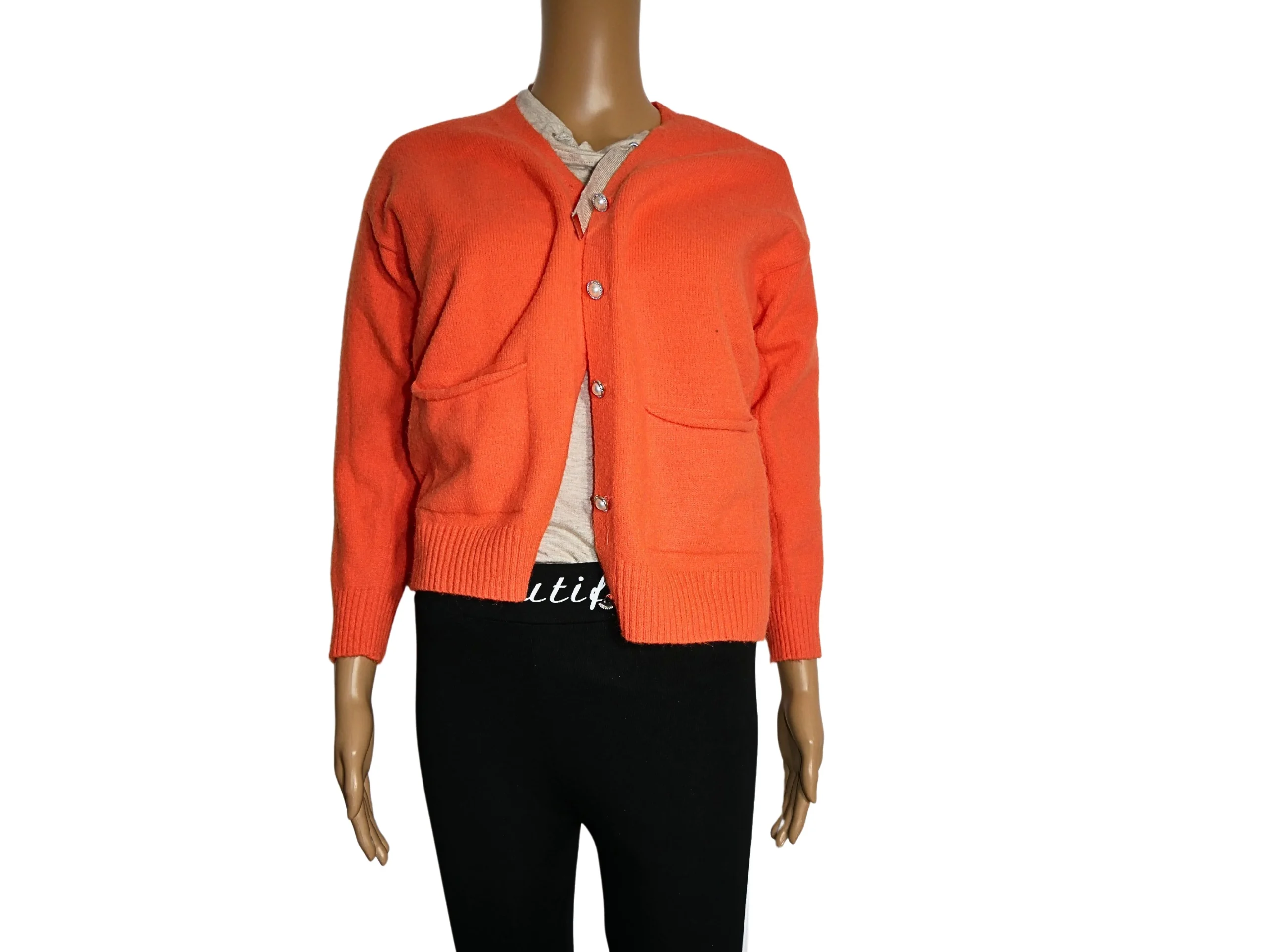 Cardigan orange SHEIN de seconde main pour femme
