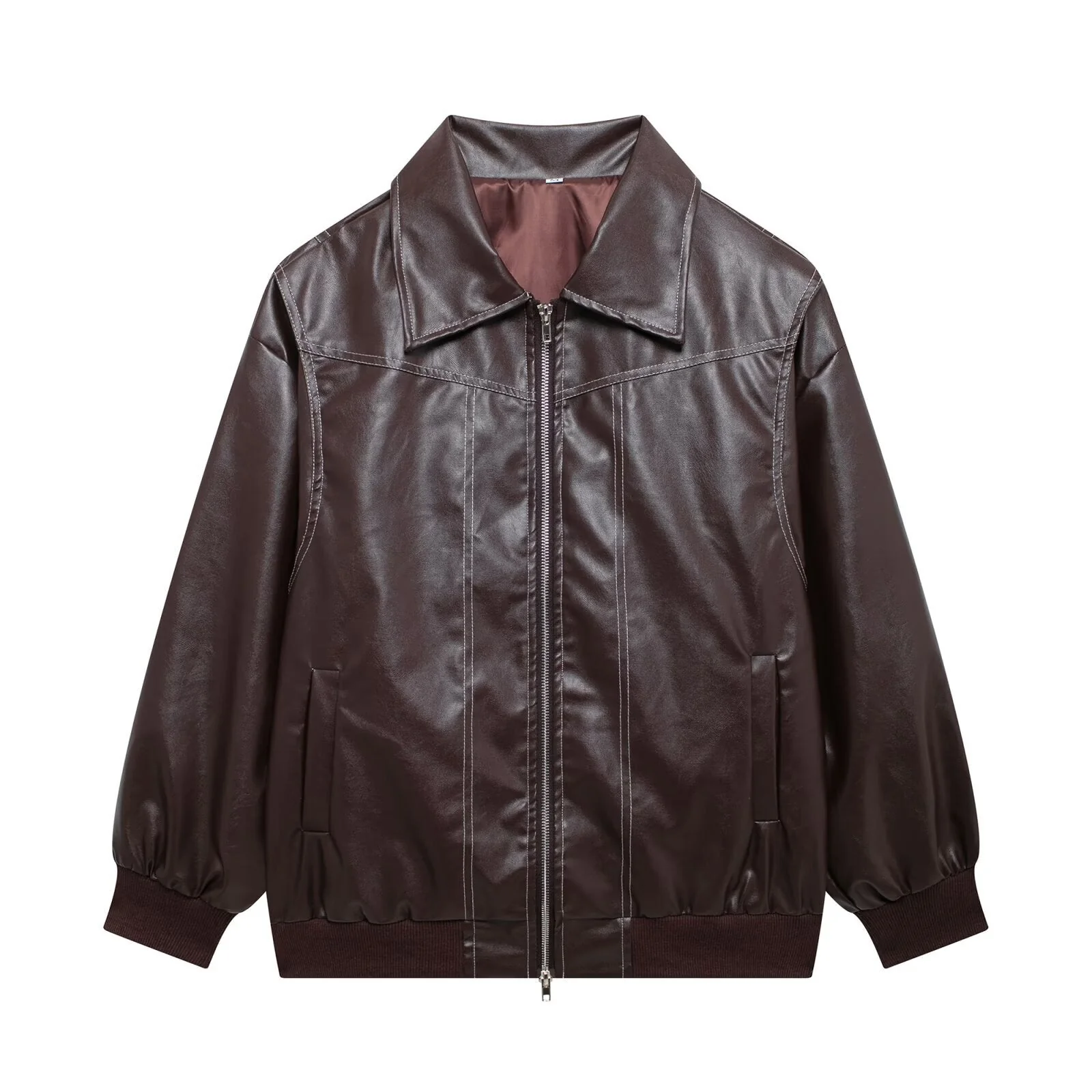 Veste Oversize en Similicuir Noir | Style Urbain & Détente Moderne – Image 4