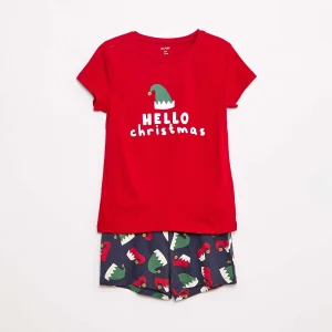 Ensemble de pyjama en jersey coton ROUGE
