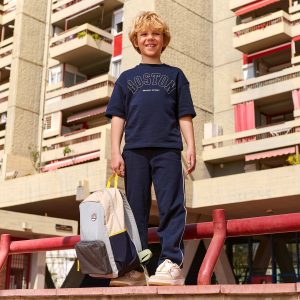 Jogging large avec liseré contrastant BLEU