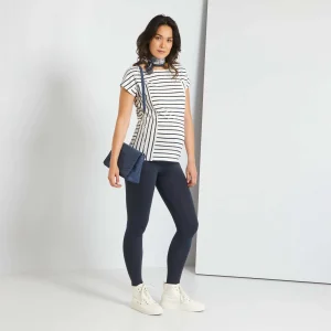 Legging grossesse en maille extensible bleu marine