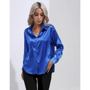 Chemise Brillante Denisa - Élégance & Confort Manches Longues