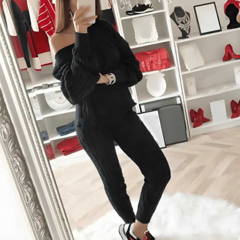 Ensemble Maille Torsadée Femme - Confort Élégant – Image 4