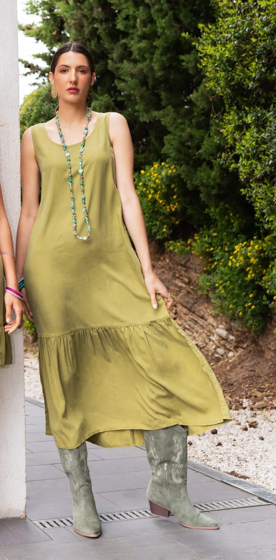 EBENE ROBE LONGUE – robe longue unie en tencel – Image 2