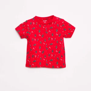 T-shirt imprimé 'Noël' en jersey coton ROUGE