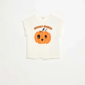 Tee-shirt imprimé 'Halloween' BLANC