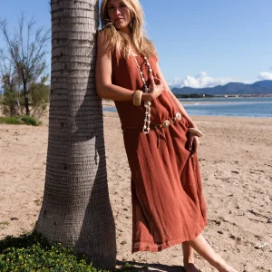 EVORA ROBE LONGUE – robe longue en gaz de coton