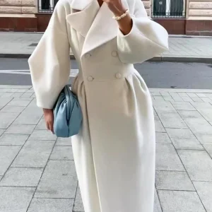 Manteau Long à Double Boutonnage | Élégance Structurée & Silhouette Raffinée