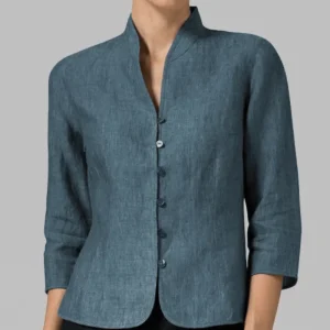 Haut Femme Col Mandarin Chic 3/4 Gaetana Élégant