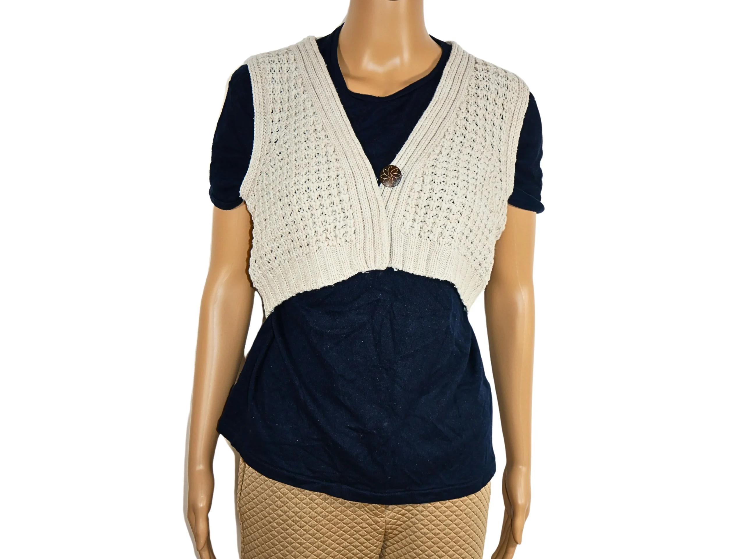 Gilet tricoté colours of the world sans manches pour femme