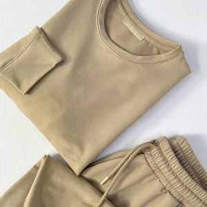 Jogging col rond – BEIGE – 01