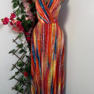 Robe évasée sans manches décolletée (arc-en-ciel, s)