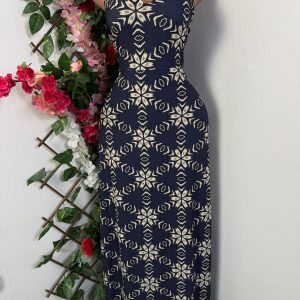 Robe élégante longue sans manche (bleu, s)