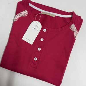 CHEMISE DE NUIT COTON – ROSE FUSHIA