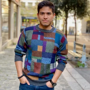 Pull pour homme à carreaux multicolore