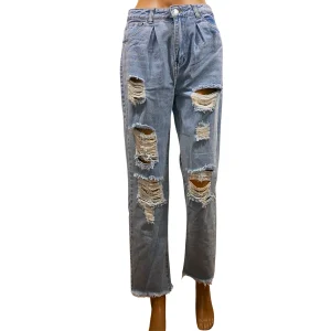 Jean bleu délavé destroy Shein