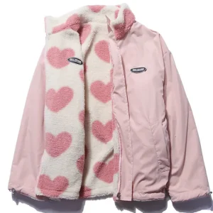 Veste Réversible Fausse Fourrure Douce Tendance - Style Girly