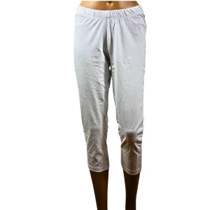 Legging court blanc taille élastique