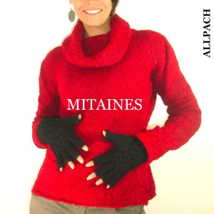 Mitaines à torsades pour femme