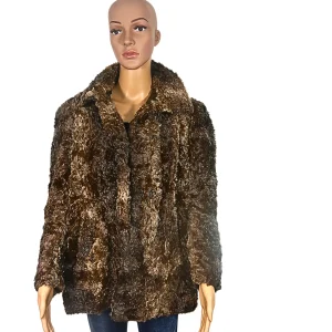 Manteau en fausse fourrure marron